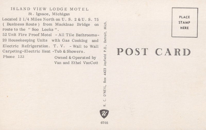 Chalet North Motel (Island View Lodge Motel) - Old Postcard